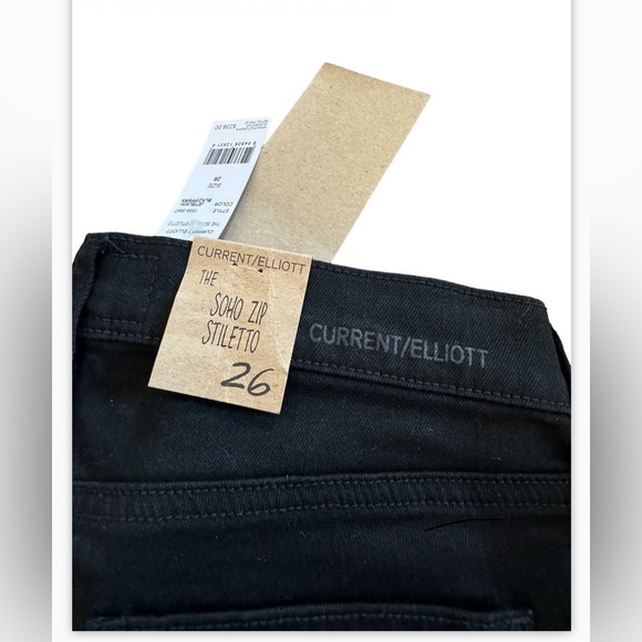 NWT Current/Elliott SoHo Zip Stiletto black size 26 - Picture 5 of 5